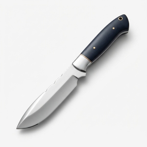 <b>Mirror</b> Polish Fixed Blade Hunting Knife Navy Blue Resin Handle Skinning Knife EDC Bushcraft <b>Camping</b> Knife Wholesale Custom Logo - Product Image 1