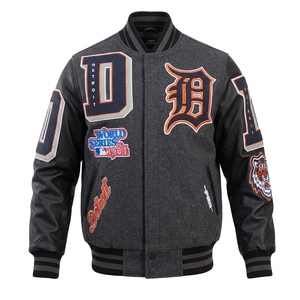 Chaqueta Varsity Personalizada al por Mayor, de Invierno, 100% Algodón, Forro Polar, Resistente al Viento, Doble Botonadura, con Bordado, Unisex, Estilo Urbano - Product Image 4