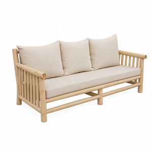 Ensemble de canapés d'extérieur en teck massif, design en branches naturelles, mobilier de jardin moderne et confortable, produit indonésien - Product Image 1