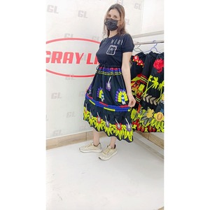 Colorful Ethnic Embroidery Women <b>Skirt</b> Floral Bohemian <b>Elastic</b> Waist Travel Fashion Wholesale - Product Image 2