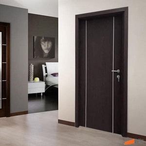 Portes pré-montées modernes et minimalistes, à ouverture par poussée et traction, texture bois massif blanc, portes moulées pour chambre à coucher, intérieur, hôpital, hôtel - Product Image 6