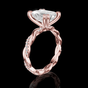 Anillo de Compromiso para Mujer con Diamante Sintético Cultivado en Laboratorio, Corte Brillante Aurum Diam, Color E, Certificado EGL, Chapado en Plata 925, Moderno - Product Image 6