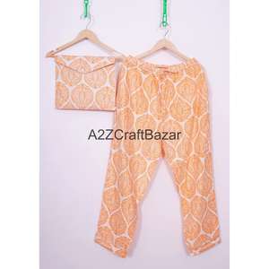 Elegante Conjunto de Pijamas de Algodón 100% No Tejido para Mujer, Ropa de Dormir Informal con Cuello Redondo, Manga Larga, Transpirable para Invierno, Cintura Elástica - Product Image 3