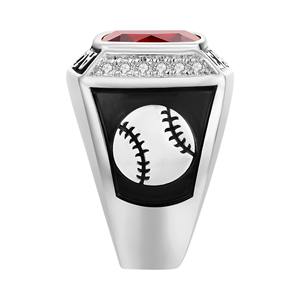 Anillo de Plata de Ley 925 para Hombre con Piedra de Nacimiento en Forma de Cojín, Personalizado, Anillo de Colegio o Universidad - Product Image 3