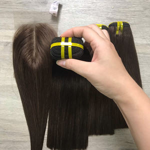 Trama de pelo virgen súper doble dibujado, pelo vietnamita al por mayor, precio de fábrica, cutícula, hueso intacto, Color marrón recto para mujer - Product Image 5