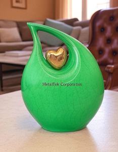 Emerald Green Custom Colour Tear Drop Metal Cremation Urns Decorative Funeral Memorial <b>Keepsake</b> <b>for</b> <b>Ashes</b> Storage High Quality - Product Image 1