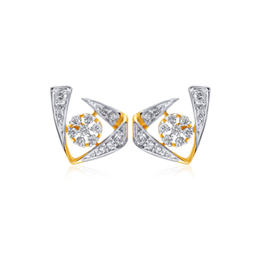 Exclusivos Pendientes de Diamantes en Forma de 'U' para Mujer, Oro de 18K, Corte Brillante Redondo, Color G, Diseño Geométrico para Uso Diario - Product Image 1