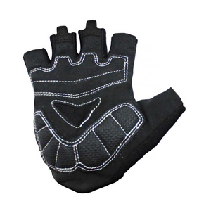 Half Finger Cycling <b>Gloves</b> Red <b>Black</b> Polyester Unisex Summer Pull-On Closure Breathable <b>Mesh</b> - Product Image 3