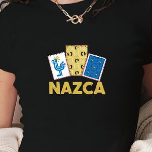 เสื้อยืดสั้นสำหรับผู้หญิงดีไซน์วัฒนธรรม Nazca peru - Product Image 4