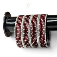 Lot de Bracelets en Acier Inoxydable Rouge Bordeaux pour Enfants, Idéal pour les Fêtes, Fabricant de Bijoux de Mode Indienne