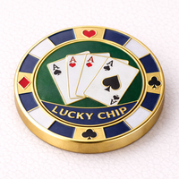 Moneda de desafío y ficha de póker de recuerdo de Las Vegas, personalizada, chapada en oro, de aleación de zinc, con impresión UV, estilo antiguo y moderno, para regalos promocionales.