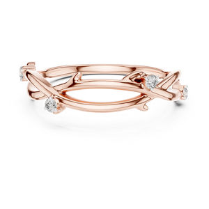 แหวนเพชรทรงกลมทองคำ 14K สำหรับผู้หญิง |   ชุดแต่งงาน |   เพชรที่เพิ่งเพาะเลี้ยง - Product Image 2