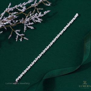 Pulsera de tenis de diamantes cultivados en laboratorio con corte de pera para mujer, chapada en oro rosa y rodio, joyería de lujo con certificación IGI - Product Image 5