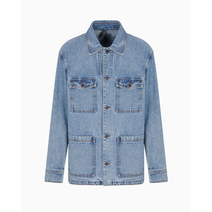 Veste en jean rétro pour homme, style streetwear, bleu, fermeture boutonnée, manteau décontracté de haute qualité - Product Image 4