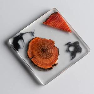vCreative Wooden Coffee <b>Coaster</b> Resin Insulation Simple Cup Holder Kitchen <b>Drink</b> Ware <b>Coaster</b> Square Tea Cup Mat for Gift - Product Image 1