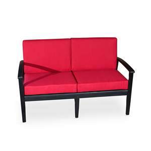 Espresso bordeaux eucalipto Loveseat con cuscini Set di mobili da giardino - Product Image 2