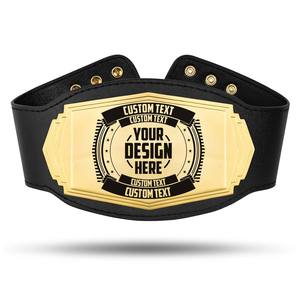 Cinturón de Campeonato Personalizado, Cinturón de Lucha Libre con Placa Dorada y Correa Negra, Cinturón con Nombre Personalizado para Artes Marciales - Product Image 4