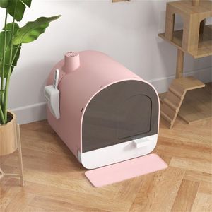 Large 9L Fully Enclosed Eco-Friendly Smart <b>Cat</b> Litter <b>Box</b> with Easy Clean Feature Cute PP Material for Kitty - Product Image 1