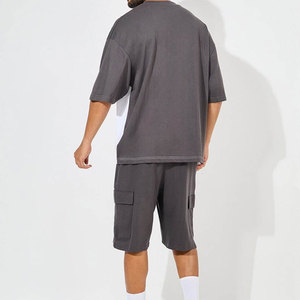 ชุดกีฬาบุคลิกภาพสำหรับบุรุษชุดฤดูร้อน 2 ชิ้นเสื้อยืดแขนสั้นและกางเกงขาสั้นชุดฤดูร้อนลำลองมีสไตล์น้ำหนักเบาระบายอากาศได้ดี - Product Image 2