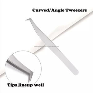 Pinzas de punta de fibra para extensión de pestañas, acero inoxidable - Product Image 5