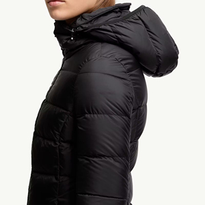 Solid Black Plus Size High Quality Unisex <b>Winter</b> Hooded Zipper Puffer <b>Jacket</b> 100% Filled <b>Waterproof</b> Quick Dry Reversible - Product Image 3