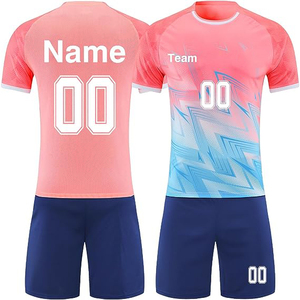 Ensemble d'uniformes de football unisexe personnalisables avec nom et numéro, maillot de football léger en polyester respirant à séchage rapide pour l'été - Product Image 2