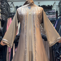 Vente en gros de robes Abaya de luxe en polyester brodé de qualité supérieure pour femmes musulmanes, style arabe