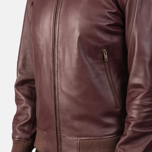 Chaqueta de cuero de cordero negro de alta calidad para hombre, personalizable, nuevo diseño, cuello alto, chaqueta de invierno a la moda para hombre. - Product Image 5