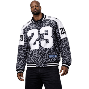 Blouson Bomber en Polyester pour Homme, Imprimé Léopard, Style Universitaire, Zippé, Vêtement d'extérieur Tendance pour Tenue Décontractée Hiver - Product Image 1