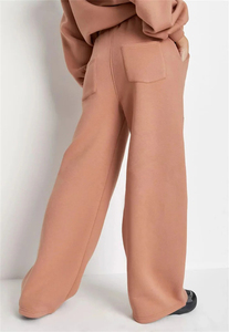 Ensemble de survêtement à capuche pour femme, couleur unie, 100% coton, coupe ample, pantalon de survêtement long avec poches latérales, tenue décontractée pour l'automne - Product Image 4