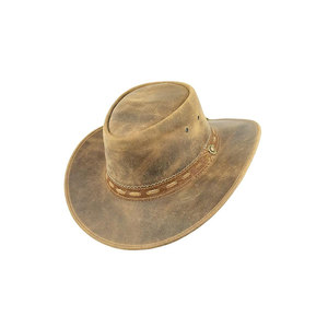 Chapeau de soleil d'extérieur en suède personnalisé, unisexe, réglable, imitation cuir, à large bord, style cowboy Fedora en feutre – Vente en gros - Product Image 4