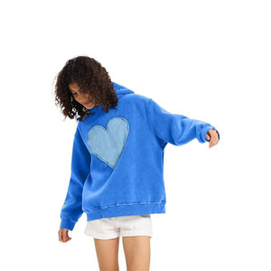 Sweat-shirts à capuche pour femmes avec patch cœur, sweats à capuche pour couples, sweats à capuche épais avec cœur, sweats à capuche pour la Saint-Valentin pour femmes - Product Image 5