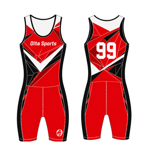 Red Black and White Rowing Champ Suit <b>Mens</b> Sleeveless Competition Uniform Performance Racing Singlet Custom Wholesale Team Sport - Product Image 3
