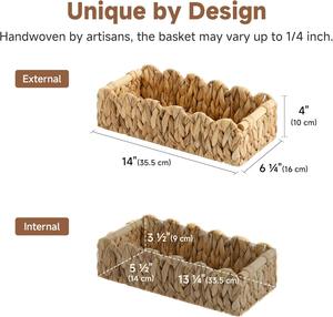 Panier en jacinthe d'eau avec poignées en bois, panier de rangement fait main, vente en gros, écologique, fabriqué au Vietnam - Product Image 2