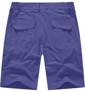 Shorts décontractés pour hommes, coupe classique, en tissu éponge 100% coton, taille haute élastique, anti-plis, multi-poches, logo personnalisé brodé - Product Image 2