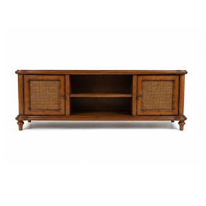 Modern Solid Teak Wood Rattan Cane TV <b>Sideboard</b> Cabinet Living Room <b>Storage</b> Console Media <b>Sideboard</b> Furniture - Product Image 1