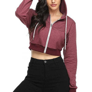 Nueva Colección de Ropa Femenina de Diseño Moderno y Calidad Premium, Transpirable, Tallas Grandes, Sudaderas con Capucha y Cierre, Sudaderas Cortas - Product Image 5
