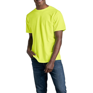 Men's Orange T-<b>Shirt</b> Short Sleeve O-Neck Regular Fit 100% Cotton Jersey Blank Casual Wear - Product Image 5