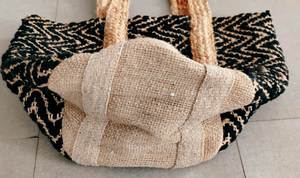 Fashionable Braided Jute Cotton Bohemian Chindi Beach Tote <b>Bags</b> <b>Large</b> Shopping <b>Bags</b> with Custom Logo best for shopping <b>bags</b> - Product Image 6