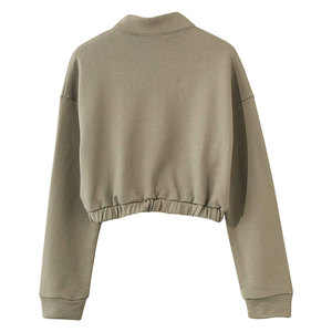 New Arrival High Quality Eco-Friendly Custom Design Embroidery Badge Fleece <b>Polyester</b>/Cotton 220g Casual Women's <b>Hoodie</b> Quarter - Product Image 2