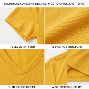 T-shirt col V blanc uni mélangé pour femme, coupe décontractée, manches courtes, classique et respirant – Prix de gros - Product Image 6