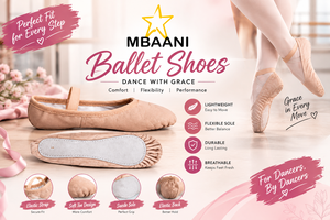 MBAANI รองเท้าบัลเล่ต์แบบนุ่มสำหรับผู้หญิง หนังแท้ รองเท้าฝึกซ้อมเต้นแบบแบน รองเท้าบัลเล่ต์หนังแท้ หนังนุ่ม - Product Image 5