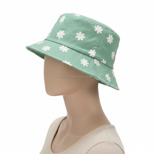 Unisex <b>Bucket</b> <b>Hat</b> <b>Green</b> Floral Custom OEM Wholesale - Product Image 2