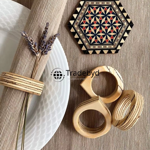 Anillo de Servilleta de Madera de Lujo para Boda, Clásico, Hecho a Mano, Duradero y Ecológico, Accesorios para la Mesa de Comedor de Tradebyd - Product Image 5
