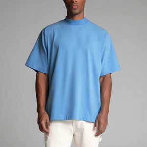 เสื้อยืดโอเวอร์ไซส์ผู้ชายคุณภาพสูง ผ้าฝ้าย 100% พร้อมโลโก้สั่งทำพิเศษ เนื้อผ้าระบายอากาศป้องกันรังสียูวี น้ำหนัก 220 กรัม บริการ OEM - Product Image 2