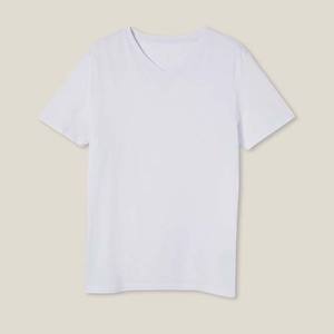 เสื้อยืดคอกวีผู้ชาย ผ้าโพลีเอสเตอร์คอตตอน 100% รุ่นใหม่ล่าสุด ขายส่งแบบ OEM พร้อมโลโก้สั่งทำ เสื้อผ้าผู้ชายคุณภาพพรีเมียม - Product Image 2