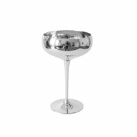Coupe à champagne de luxe en acier inoxydable, finition miroir argenté, verre à vin incassable pour cocktails, idéal pour les mariages et les réceptions
