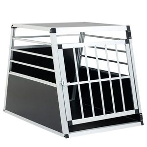 Caja de Transporte de Aluminio Negra Plateada de 35 x 25 x 27 Pulgadas, Caja de Transporte para Perros y Gatos, Transportín para Mascotas - Product Image 3