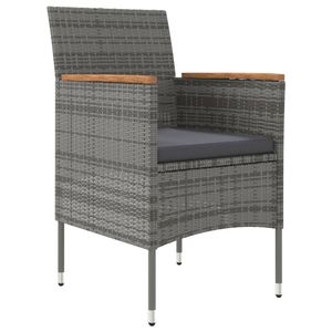 Juego de Comedor de Jardín de 5 Piezas en Ratán Sintético Gris, con Muchos Asientos para Comer al Aire Libre - Product Image 3