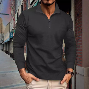 Men's Zipper-<b>Up</b> Solid Knitted Eco-Friendly Hooded Sports <b>Cardigan</b> Slim Fit Winter Sweatshirt - Product Image 4